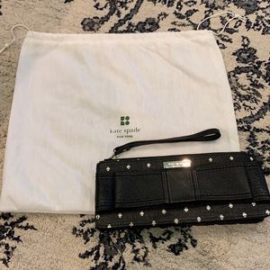 Kate Spade clutch - black and white (green interior)